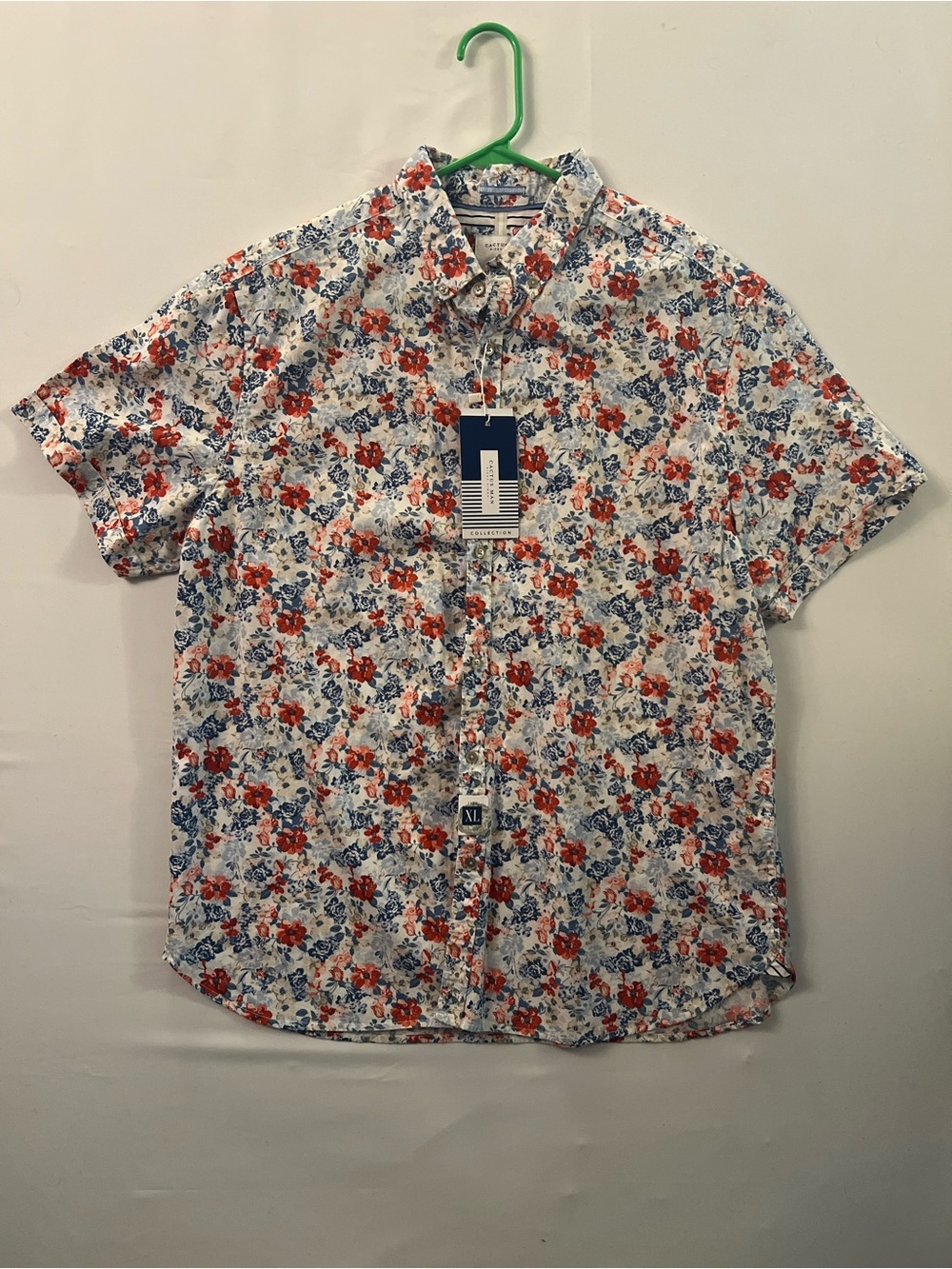 Cactus Man Men's Floral Short-Sleeve Button-Up Shirt